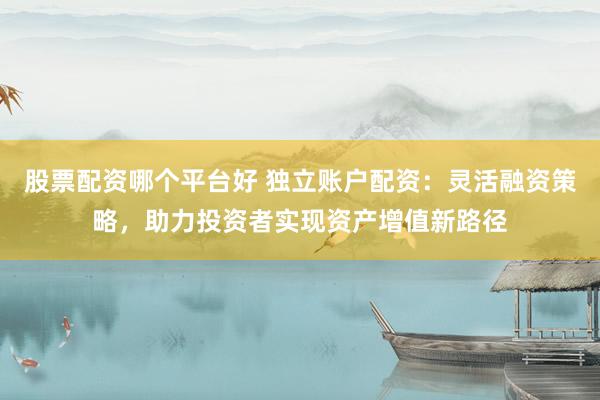 股票配資哪個平臺好 獨立賬戶配資：靈活融資策略，助力投資者實現資產增值新路徑